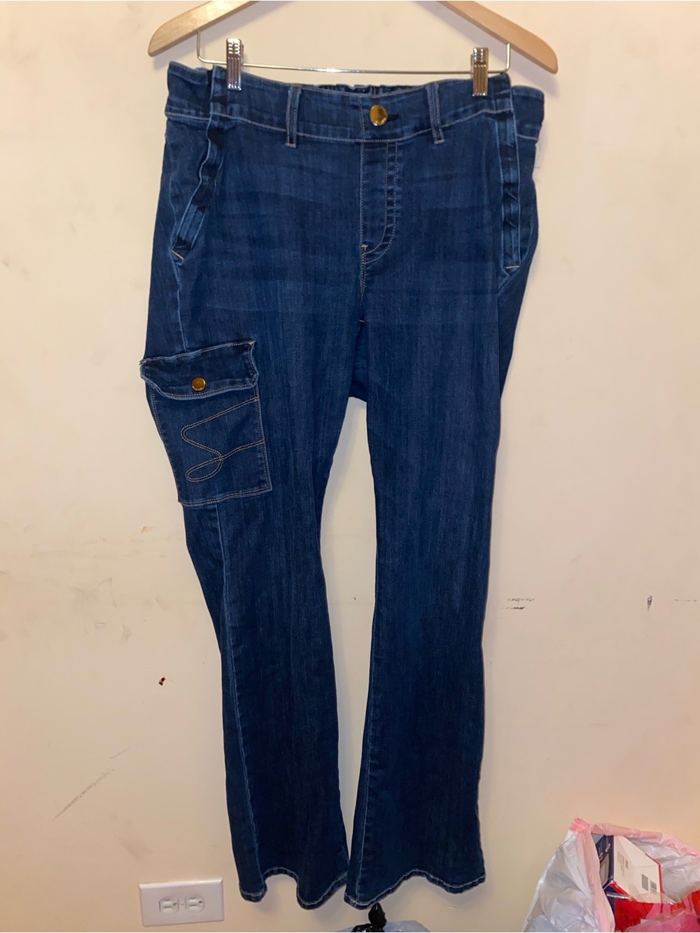 Seven7 Women’s Dark Blue Denim Bootcut Jeans, 14